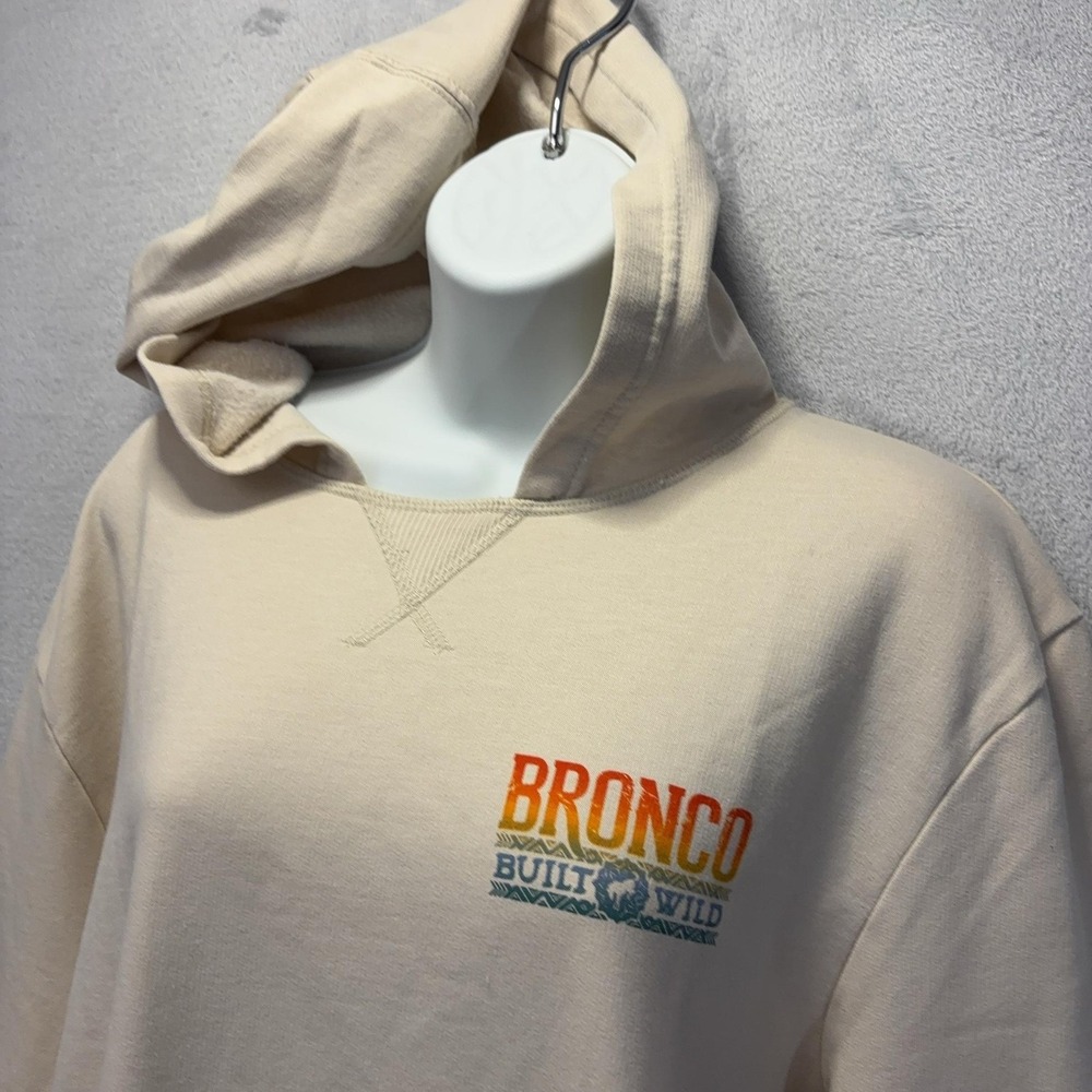 NWT FORD Bronco Built Wild Hoodie Sweatshirt Womens Medium Beige Fleece - Picture 5 of 11